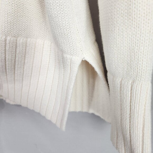 Old Navy Turtleneck Sweater Ivory Women's M Long Sleeve Ribbed Hem Oversize Cozy - Picture 4 of 8